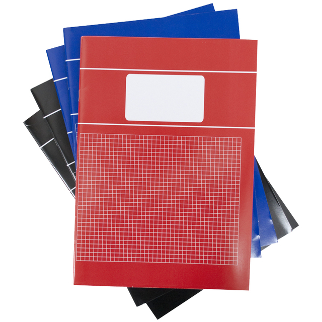 Schrift  SOHO Basic A4 ruit 5x5mm 80 pagina’s 60gr assorti 5 stuks
