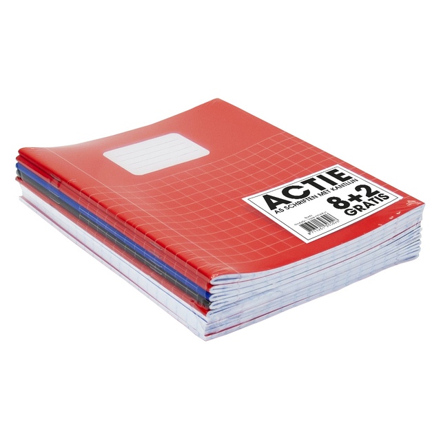 Schrift SOHO Basic A5 ruit 10x10mm 80 pagina’s 60gr assorti 8+2 gratis