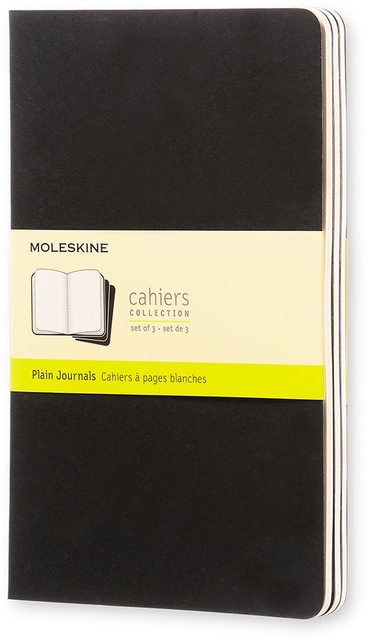 Schrift Moleskine 130x210mm blanco 160 pagina’s 70gr zwart set &agrave; 3 stuks