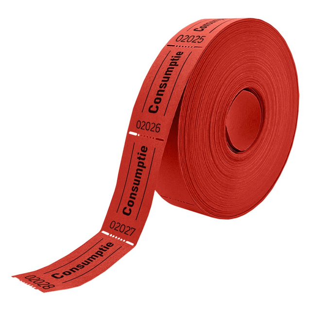 Consumptiebon Combicraft 57x30mm 2-zijdig 2×1000 stuks rood