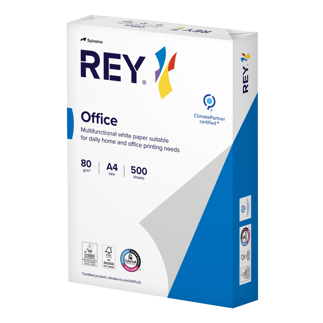 Kopieerpapier Rey Office A4 80gr wit 500 vel