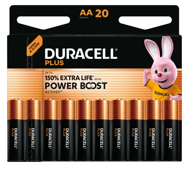 Batterij Duracell Plus power boost 20x AA