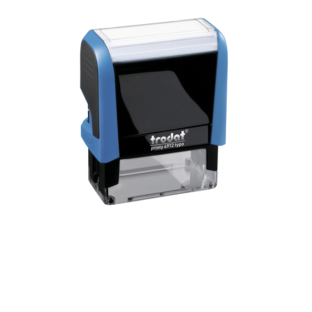 Tekststempel Trodat Printy 4912 Typo zw 4regels 46x17mm