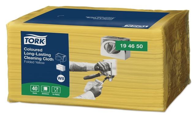 Reinigingsdoek Tork W8 Premium 1-laags 40 vel geel 194650