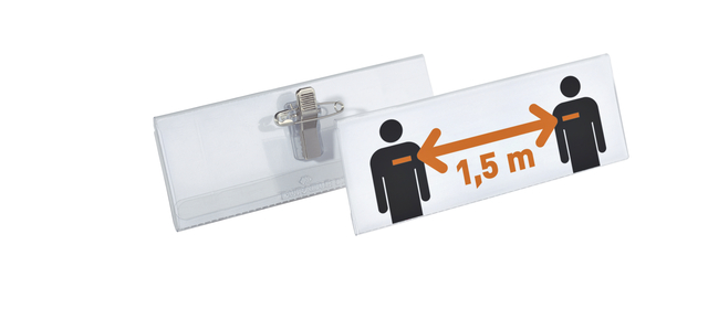 Badge Durable XL met combiklem 40x105mm set à 14 stuks