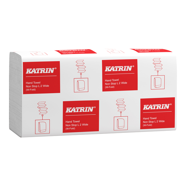 Handdoek Katrin w-vouw 2-laags 240x320mm 25×120 vel wit 61549