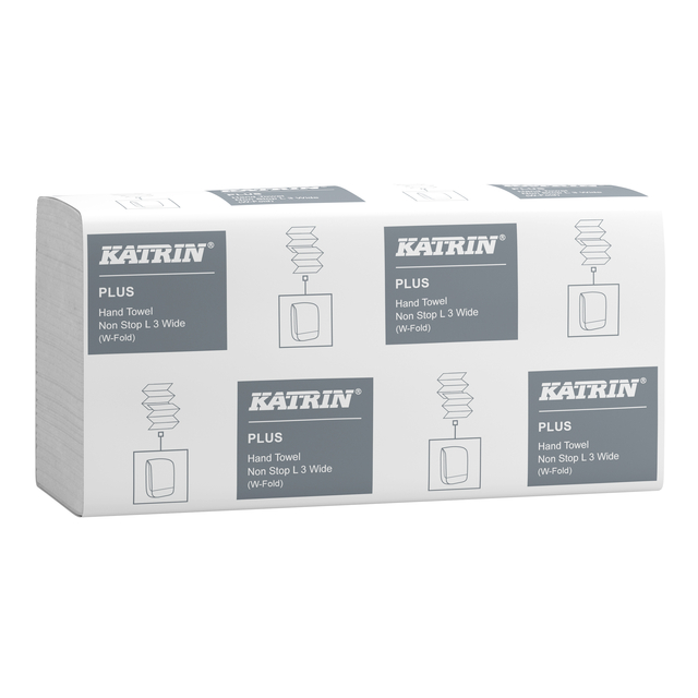 Handdoek Katrin Plus w-vouw 3-laags 240x320mm 25×90 vel wit 61563