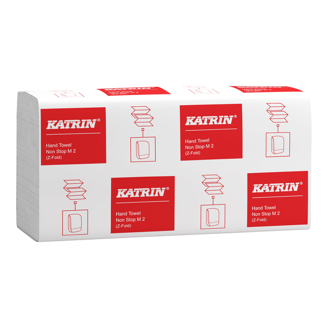 Handdoek Katrin z-vouw 2-laags 203x240mm 25×160 vel wit 61617