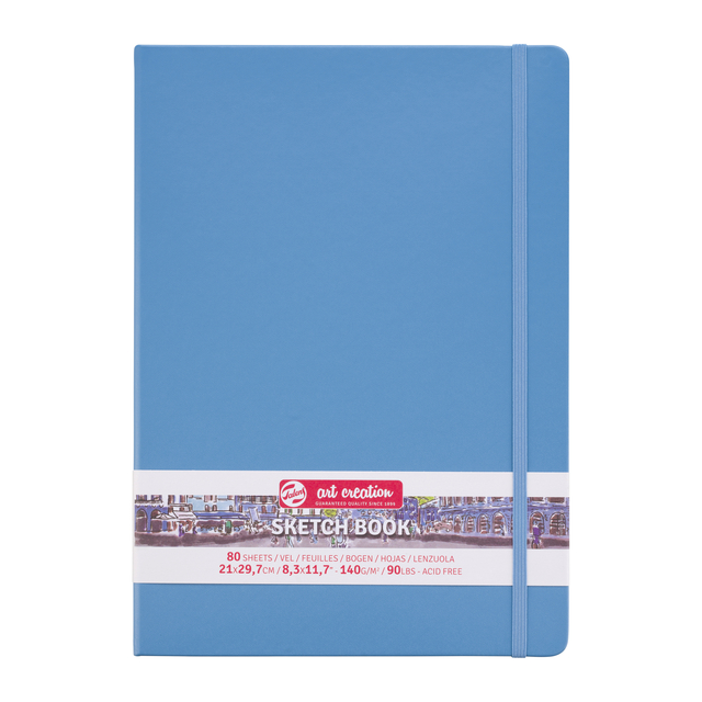 Schetsboek Talens Art Creation 80 witte vellen 140gr 210x300mm blauw