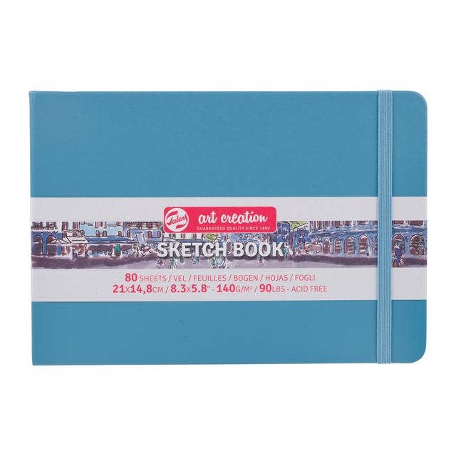 Schetsboek Talens Art Creation 80 witte vellen 140gr 210x150mm blauw