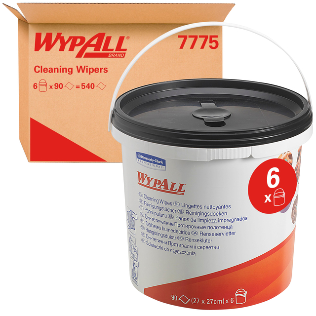 Reinigingsdoek WypAll emmer 1-laags 6×90 vel groen 7775