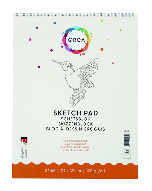 Schetsblok Qrea 24×32 120gr spiraal