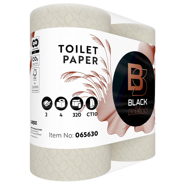 Toiletpapier BlackSatino CT10 GreenGrow 2-laags 4×320 vel naturel 066870