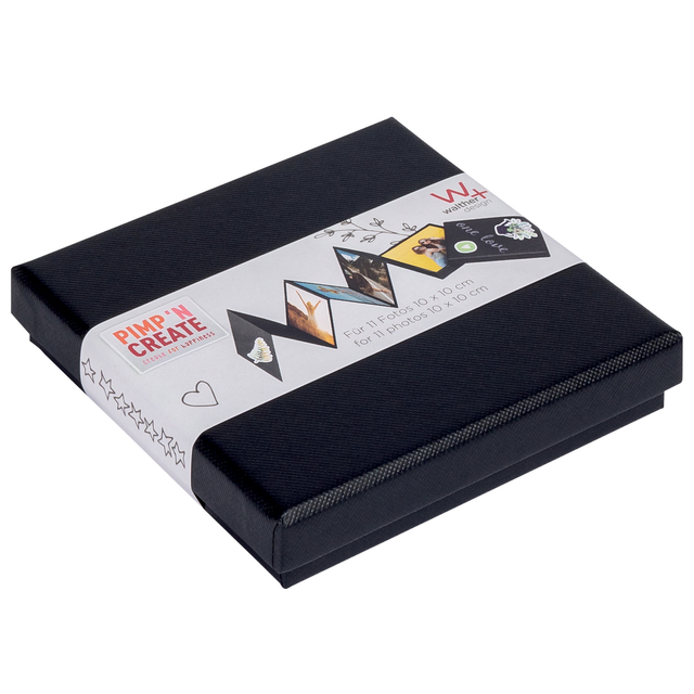 Leporello box walther design 11 foto’s formaat 10×10 cm zwart