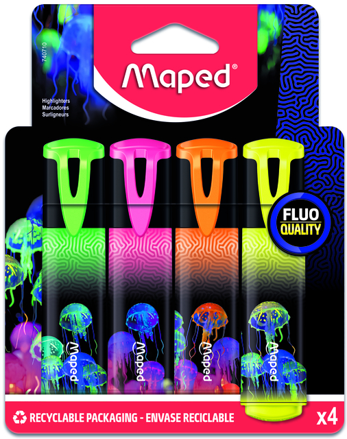 Markeerstift Maped Deepsea Paradise set à 4 kleuren
