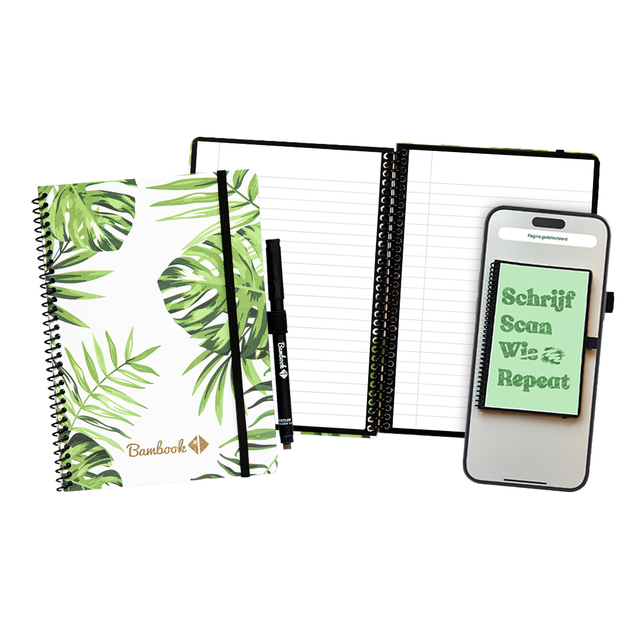 Notitieboek Bambook Original Tropical A5 lijn 40 pagina’s uitwisbaar