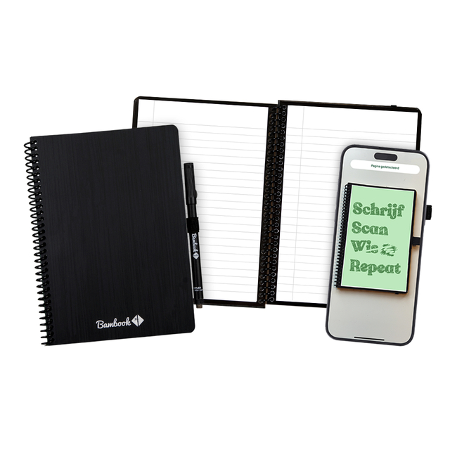 Notitieboek Bambook Original zwart A5 lijn 40 pagina’s uitwisbaar