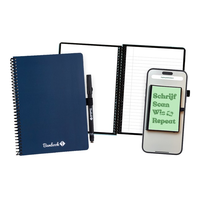 Notitieboek Bambook Original Navy A5 lijn 40 pagina’s uitwisbaar