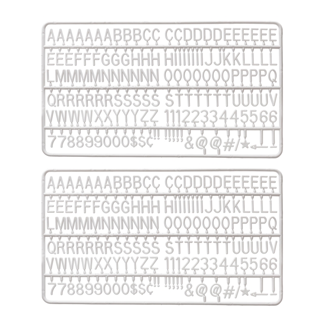Letter set IEZZY voor letterbord 2×150 wit