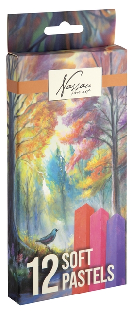 Pastelkrijt Nassau fine art zacht blister 12 stuks assorti