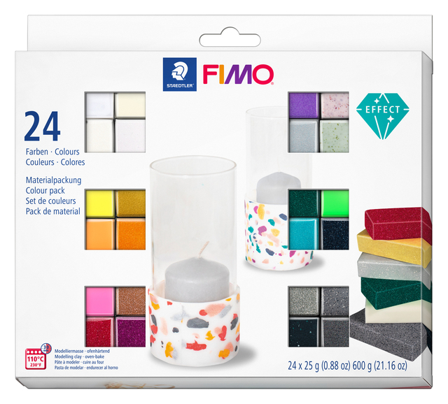 Klei Fimo  effect colour pak à 24 kleuren
