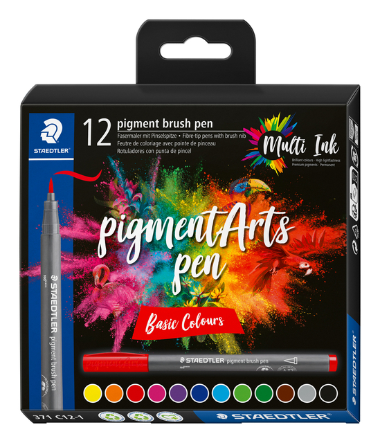 Brushpen Staedtler PigmentArts set à 12 kleuren
