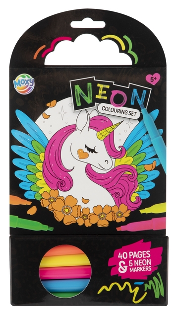 Colouring Book 15×15 cm 40 sheets 5 neon markers