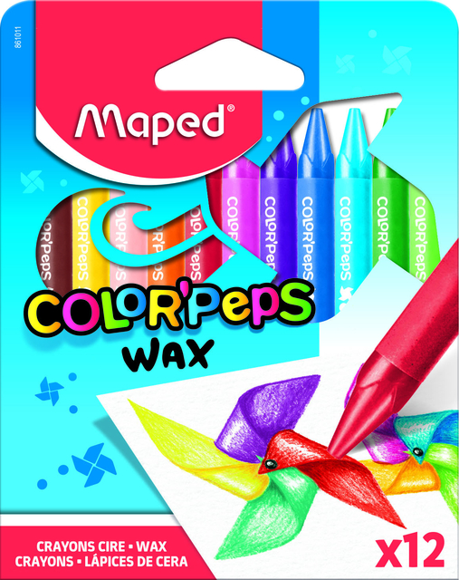 Waskrijt Maped Color’Peps Wax set á 12 kleuren