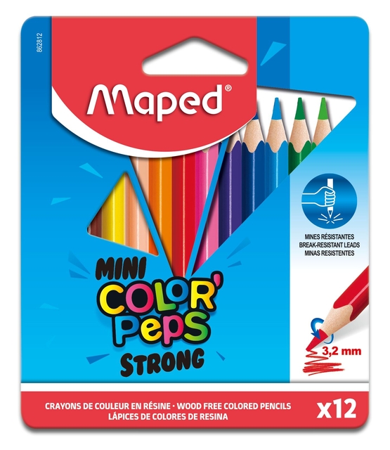 Kleurpotlood Maped Color’Peps Mini Strong set à 12 kleuren