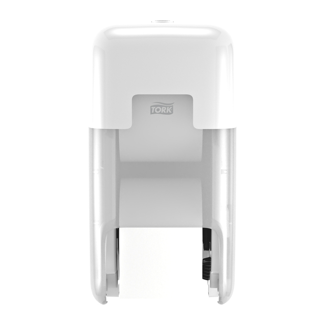 Toiletpapierdispenser Tork T7 Elevation OptiServe Coreless medium verticaal duo wit 558040