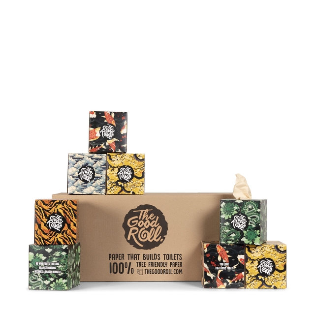 Facial tissues The Good Roll The Happy Tissue bamboe 3-laags 20×60 vel naturel