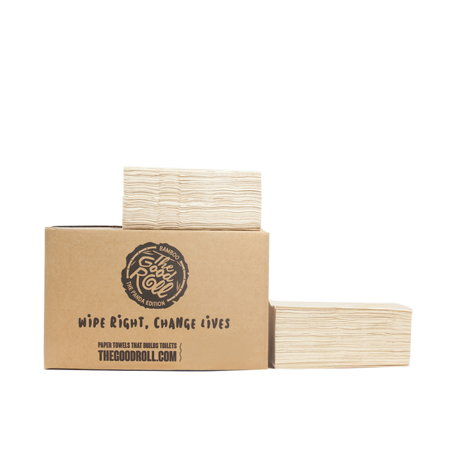 Handdoek The Good Roll bamboe z-vouw 2-laags 230x210mm 20×200 vel naturel
