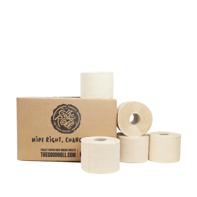 Toiletpapier The Good Roll The Panda Edition Naked bamboe 3-laags 27×250 vel naturel