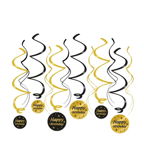 Classy party swirls Happy birthday