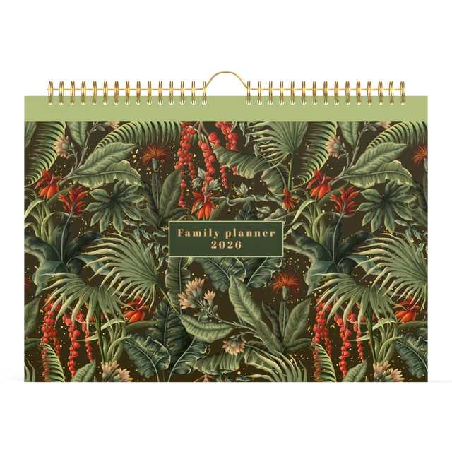 Familiekalender 2026 Lannoo 310×220 Botanic 7dagen/1pagina wit groen