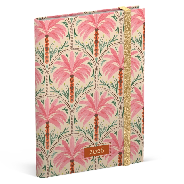 Agenda 2026 Lannoo 120×160 Exotic palms 7dagen/2pagina’s roze