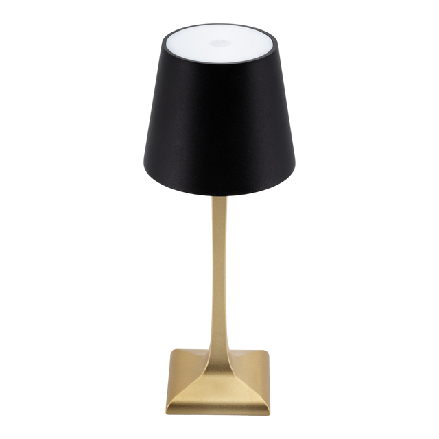 Tafellamp Securis Roma LED oplaadbaar dimbaar zwart-goud