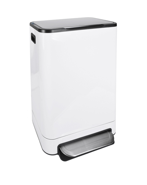 Afvalbak Desq pedaalemmer 40 liter RVS wit