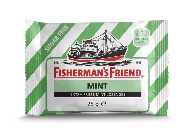 Keelpastilles Fisherman’s Friend mint suikervrij zak 25 gram