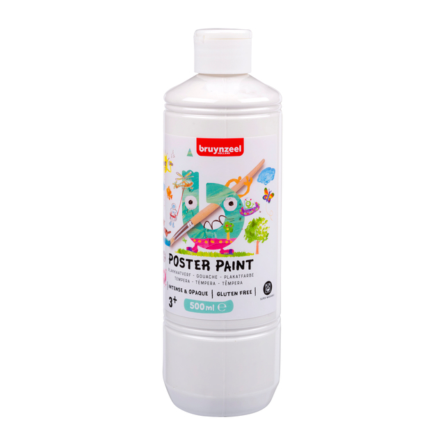 Plakkaatverf Bruynzeel fles à 500ml wit