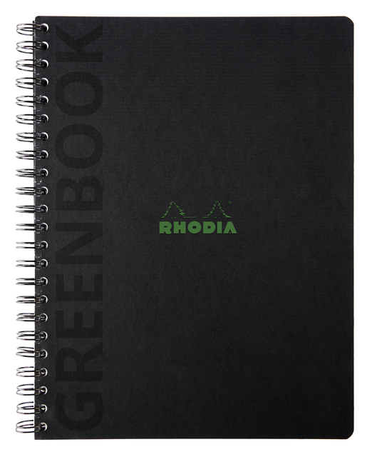 Notitieboek Rhodia Greenbook recycled A4+ lijn 160 pagina’s 90gr hc