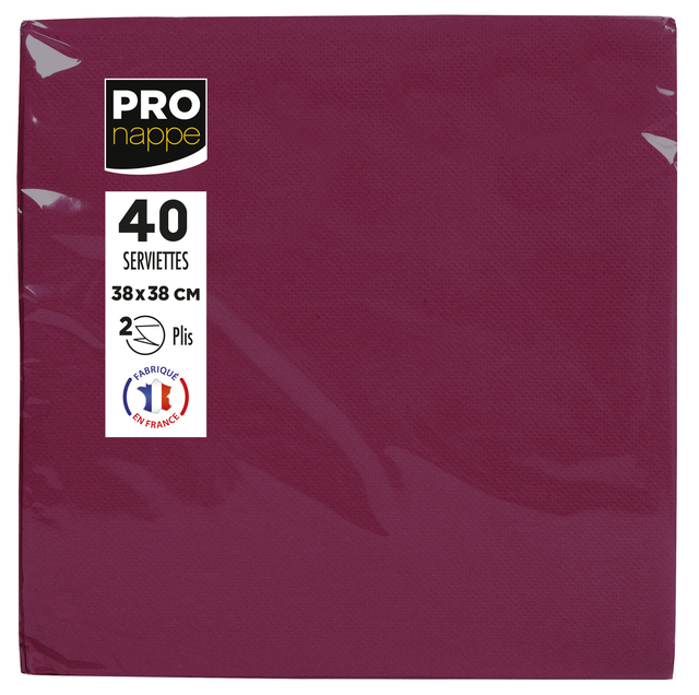 Servet Pronappe 1/4 vouw 2-laags 380x380mm 40 vel bordeauxrood