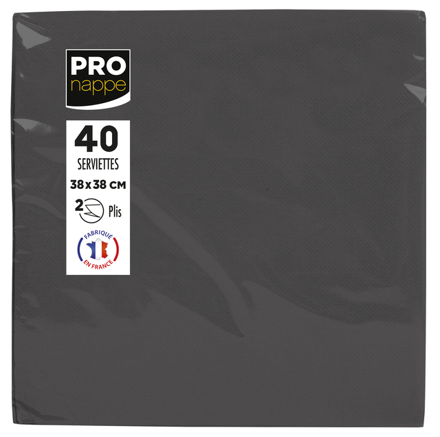 Servet Pronappe 1/4 vouw 2-laags 380x380mm 40 vel zwart