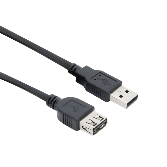 Kabel ACT USB 2.0 A male – USB A female zwart 0.5 meter