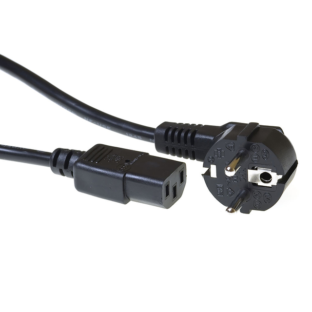 Kabel ACT Netsnoer CEE 7/7 male – C13 zwart 1.5 meter