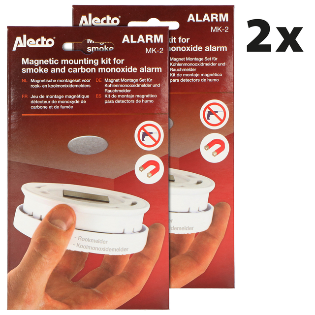 Montageset Alecto voor rookmelders magneetplaat 2 stuks MK-2 TWIN
