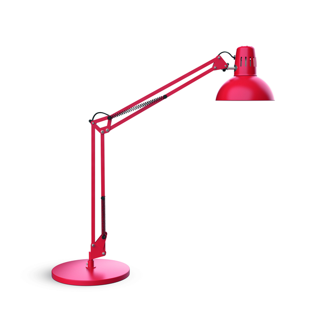 Bureaulamp MAUL Study op voet excl.LED E27 lamp rood