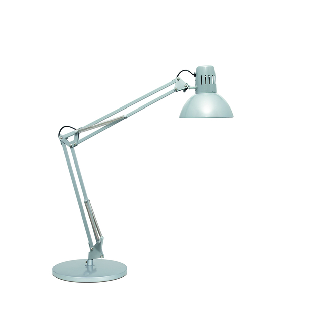 Bureaulamp MAUL Study op voet incl.LED E27 lamp zilver