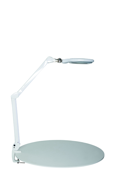 Loeplamp MAUL Crystal LED dimbaar tafelklem lens 234 cm2 wit