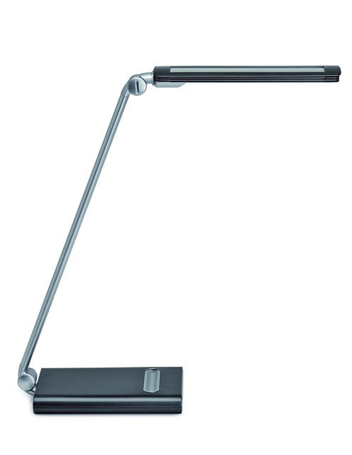 Bureaulamp MAUL Pure LED dimbaar met USB-poort antraciet – zilver